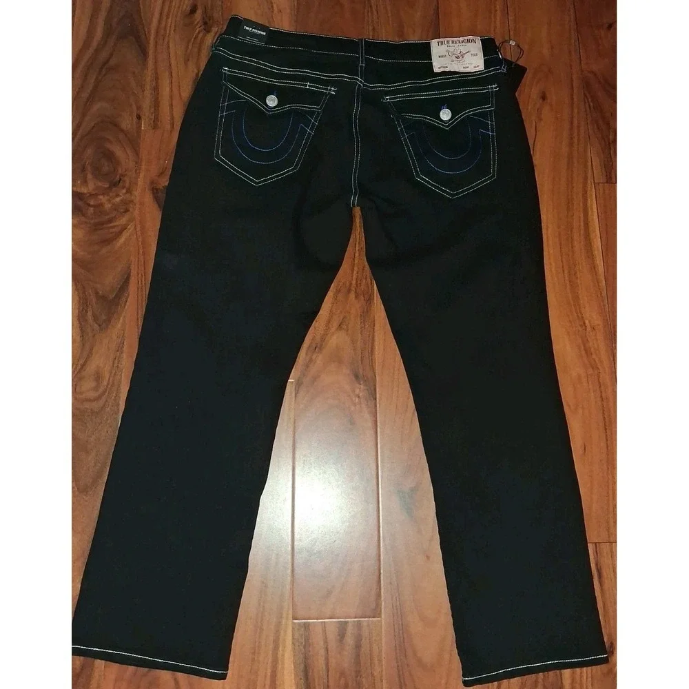 Men's  True Religion Ricky Relaxed 36x34 Back Flap Pockets Black NWT